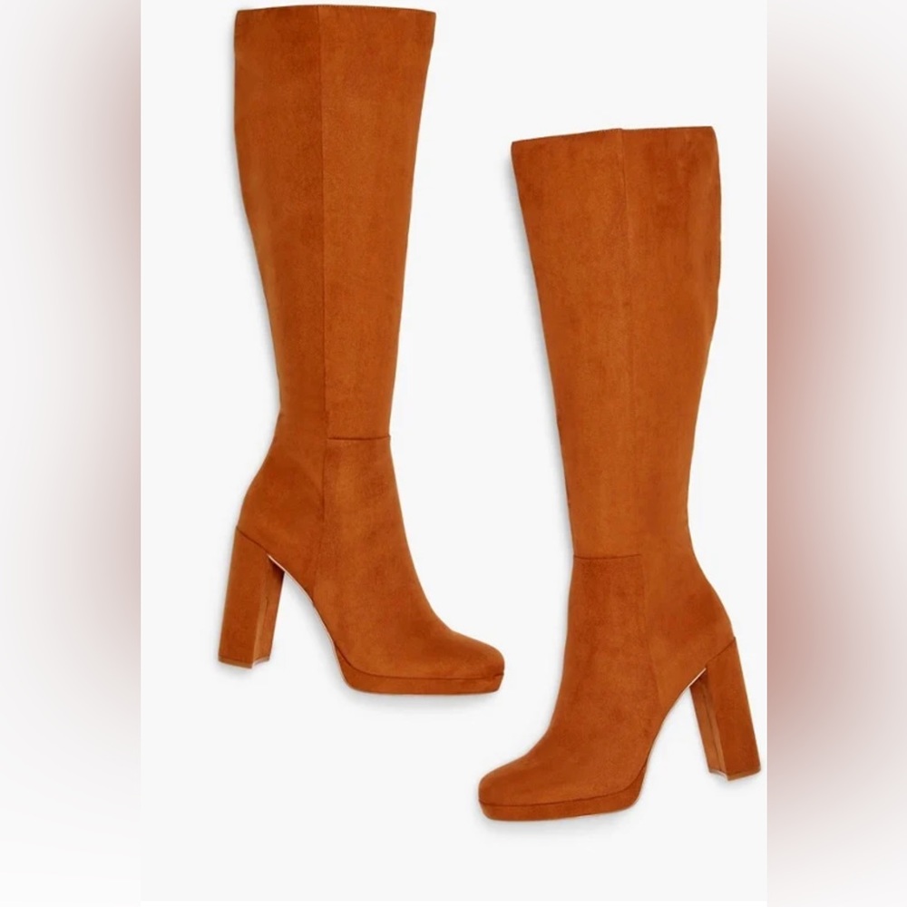 NIB Emmaline Platform Heeled Boot size 10 WIDE CALF